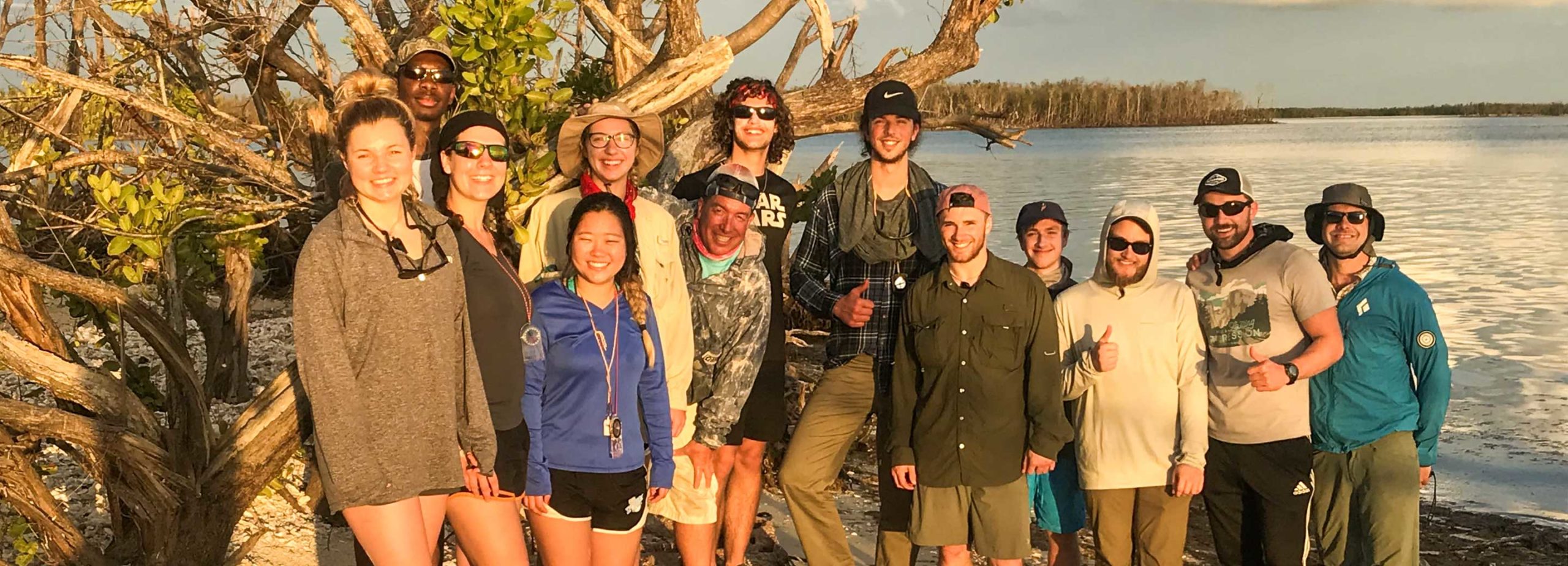 Group of teens in the Florida Everglades